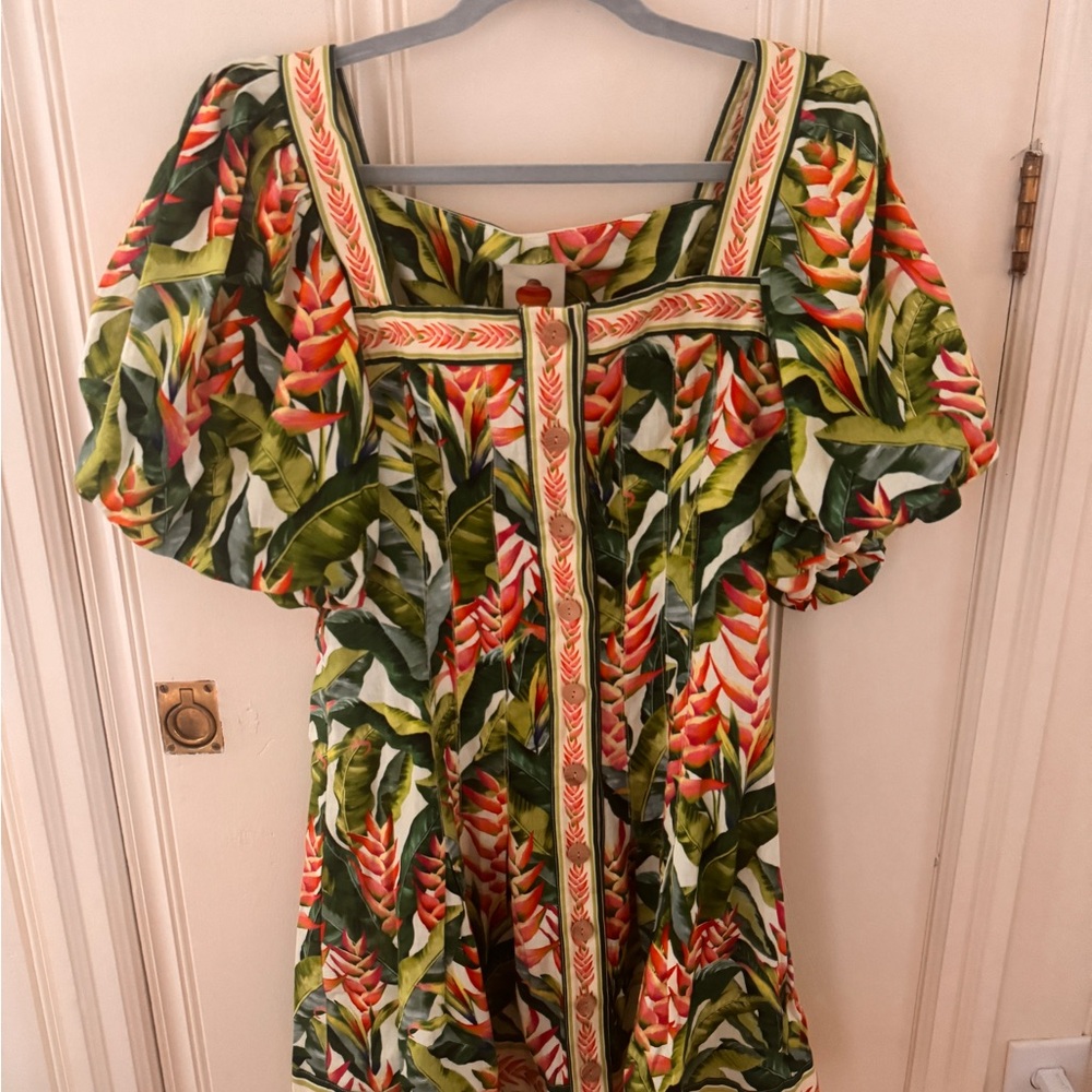 Farm Rio Tropical Floral Puff Sleeve Dress